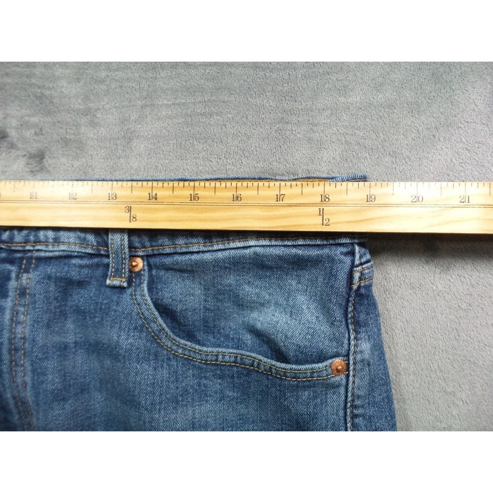 Levis Mens‎ Jeans 38 x 30 Blue Denim 505 Straight Leg Regular Fit Stretch